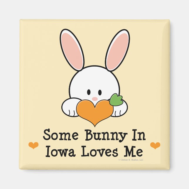 Imán Un Conejo En Iowa Me Ama El Magnet (Frente)