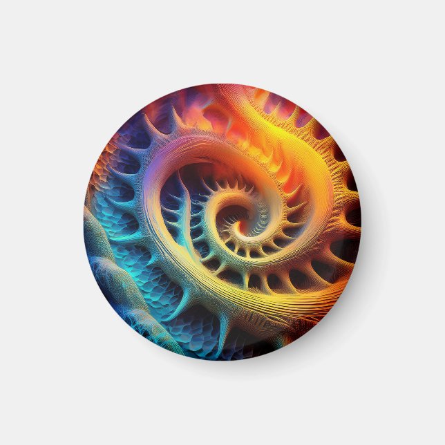 Imán Un conjunto de Mandelbrot fractal con picos dorado (Frente)