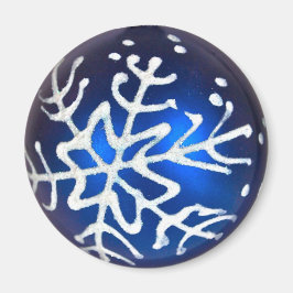 Imán Un copo de nieve azul