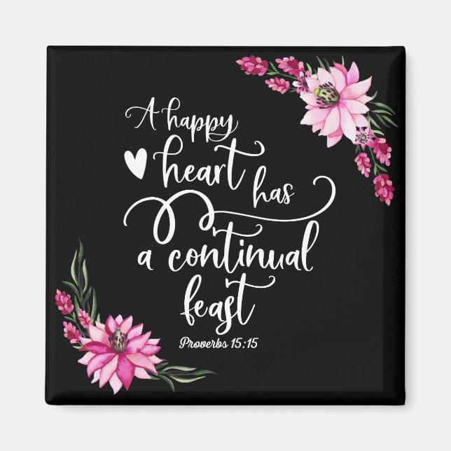 Imán Un corazón feliz tiene una fiesta continua (Frente)