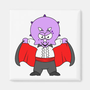 Imán Un Dinosaurio De Ceratops Se Vestió Como Conde Drá