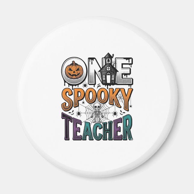 Imán Un diseño de vector de Halloween de un profesor es (Frente)