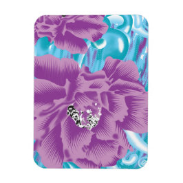 Imán Un diseño textil vibrante con púrpura y turq