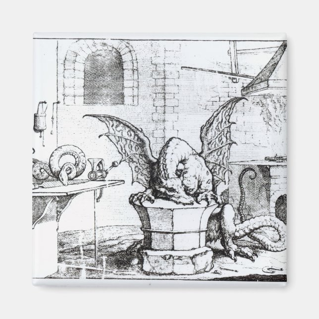 Imán Un dragón en un taller (Frente)