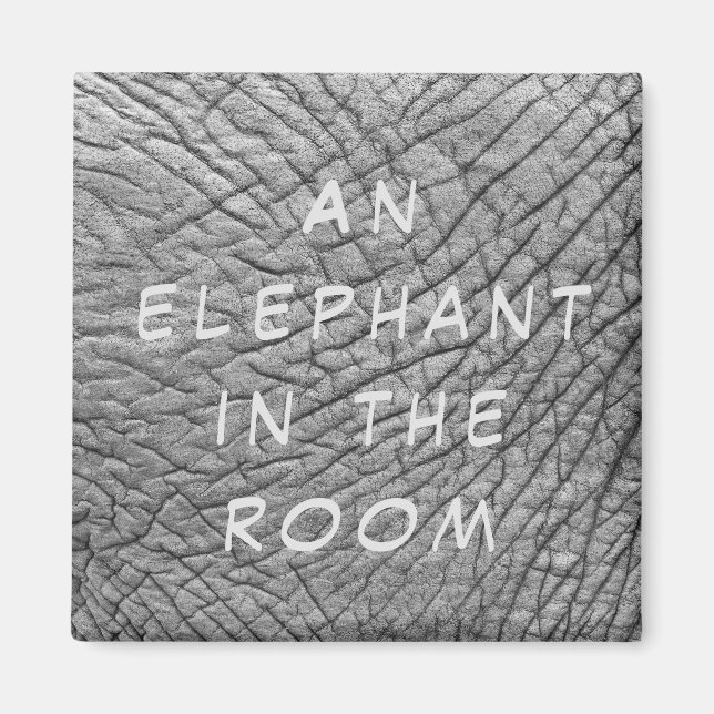 Imán Un elefante en la foto de la piel de la habitación (Frente)