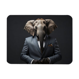 Imán Un elefante gracioso con traje