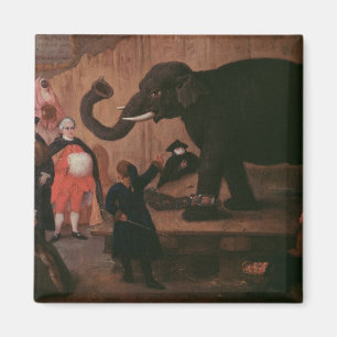 Imán Un elefante mostrado en Venecia (aceite en lona)