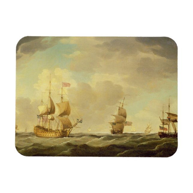Imán Un emblema inglés bajo una vela fácil en un modera (Horizontal)