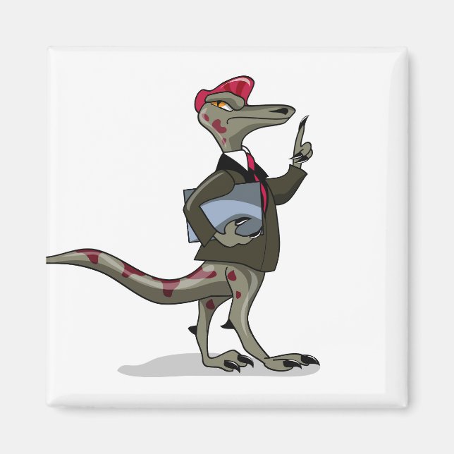 Imán Un empleado de Iguanodon Personalizado. (Frente)