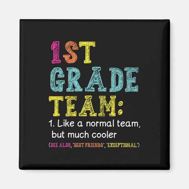 Imán Un equipo divertido de primer grado como normal pe (Frente)