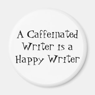 Imán Un escritor de Caffeinated es escritor feliz