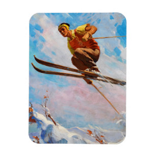 Imán Un esquiador que cae por Endre Hollos