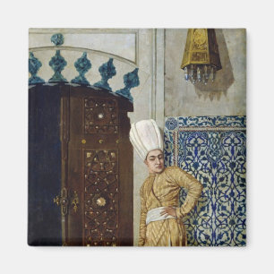 Imán Un eunuco antes de la puerta del harem