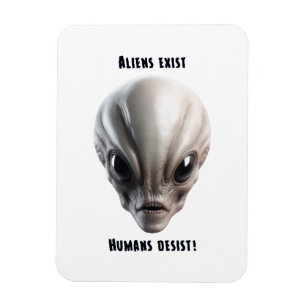 Imán Un extraterrestre gris/gris realista para imprimir