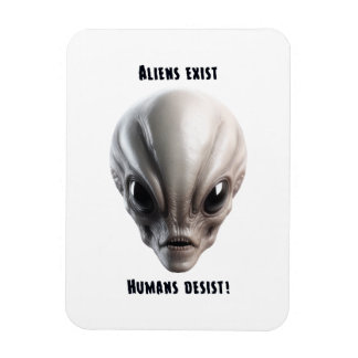 Imán Un extraterrestre gris/gris realista para imprimir