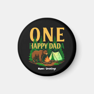 Imán Un feliz Dada Primer Oso de Cumpleaños Camping Fun