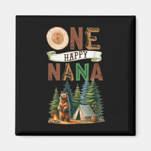Imán Un Feliz Nana Campista Oso de Cumpleaños Camping