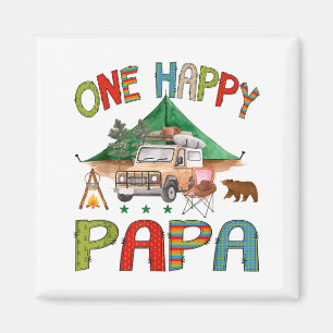 Imán Un Feliz Papá Campista Niño Cumpleaños 1 Oso Camng