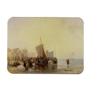 Imán Un Fishmarket cerca de Boulogne, c.1824 (aceite en