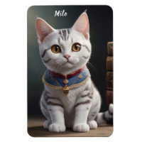Un gatito corto estadounidense de Shorthair con oj
