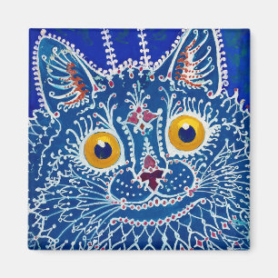 Imán Un gato al estilo gótico por Louis Wain