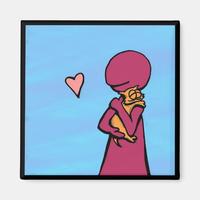 Imán Un gato ama los abrazos (Frente)