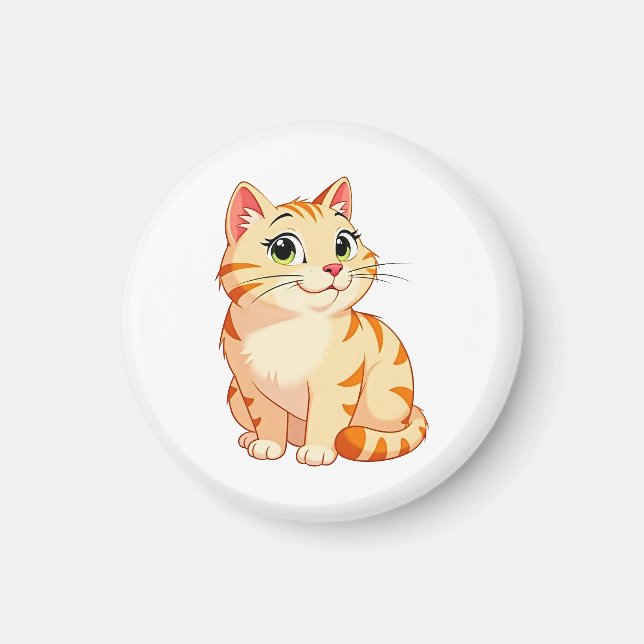 Imán un gato atigrado naranja de dibujos animados (Frente)
