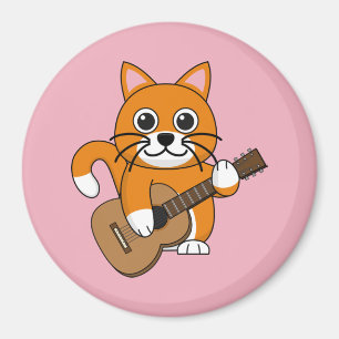 Imán Un gato blanco Naranja lindo tocando Personalizado
