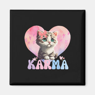Imán Un gato divertido y divertido, con forma de corazó