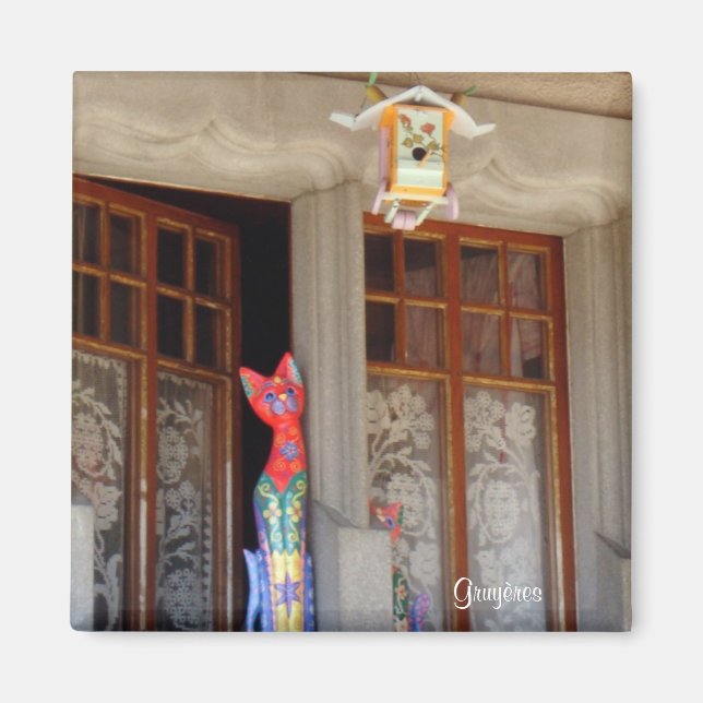 Imán Un gato en la ventana (Frente)