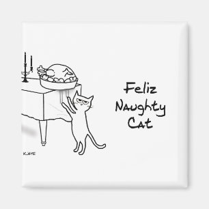 Imán Un gato feliz - Graciosos Navidades gatos