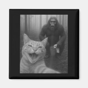 Imán Un gato gracioso sorprendió a Happy Selfie con Big