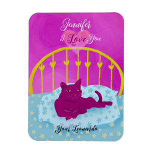 Imán Un gato gracioso te ama a ti San Valentín personal