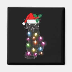 Imán Un gato negro lindo Navidad a un gato divertido Ch