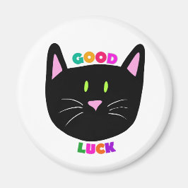 Imán Un gato negro lindo, una buena suerte, una letra c