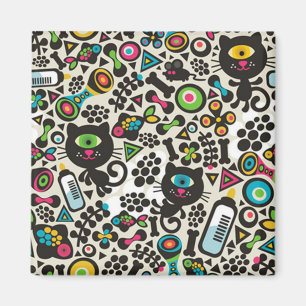 Imán Un gato negro ojos