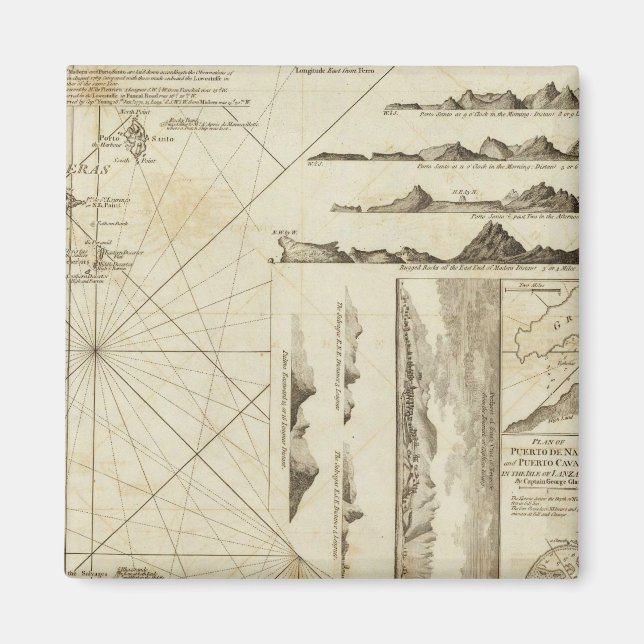 Imán Un gráfico de las Maderas y las Islas Canarias (Frente)