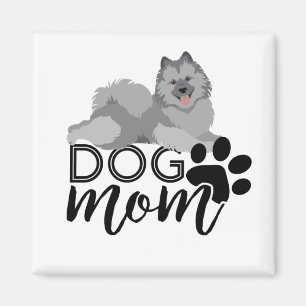Imán Un gráfico sonriente de Keeshond dice mamá de pe