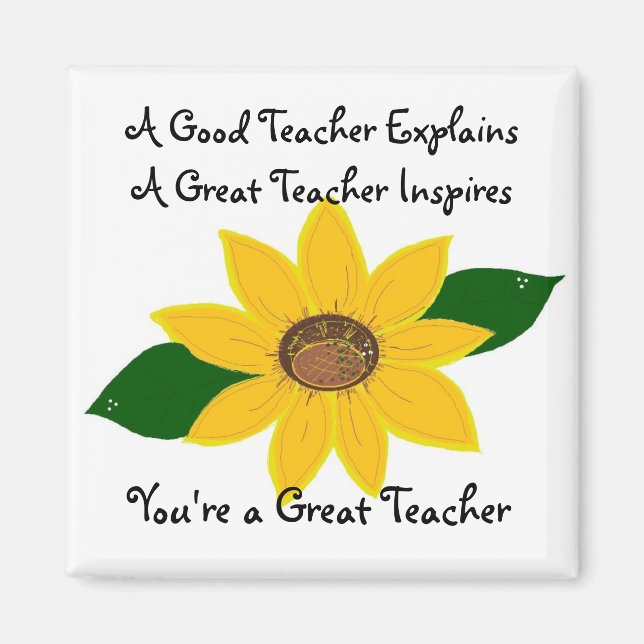 Imán Un gran diseño de girasol para profesores (Frente)