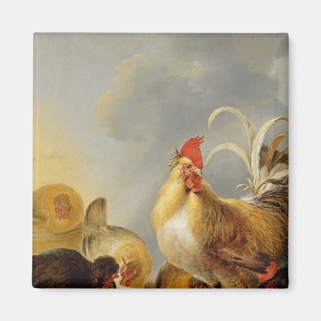 Imán Un grupo de aves de corral, 1643 (Frente)