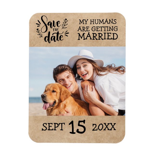 Imán Un guión moderno matrimonio de fotos de pareja sal (Vertical)