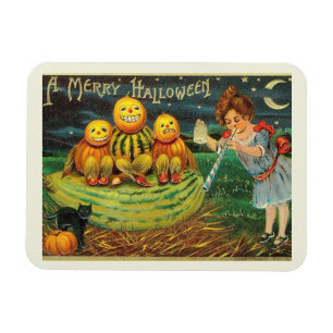 Imán Un Halloween de Feliz, Jack O Lanterns, Chica, cos