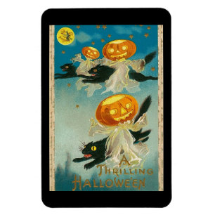 Imán Un Halloween estremecedor, gatos negros, Jack O La