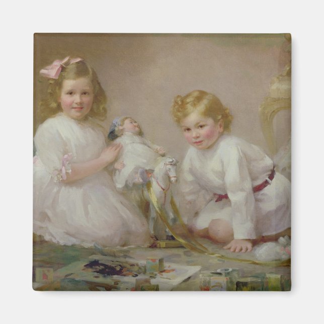 Imán Un hermano y una hermana jugando, 1915 (Frente)