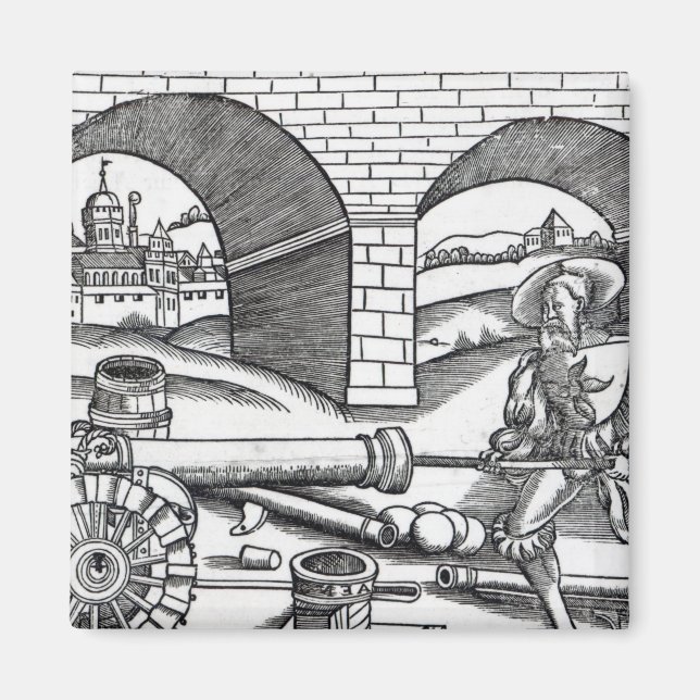 Imán Un hombre cargando un cañón (Frente)