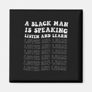 Imán Un hombre negro habla, escucha y aprende su negro