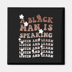 Imán Un hombre negro habla, escucha y aprende su negro