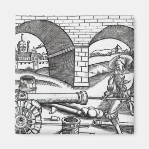 Imán Un hombre que carga un cañón