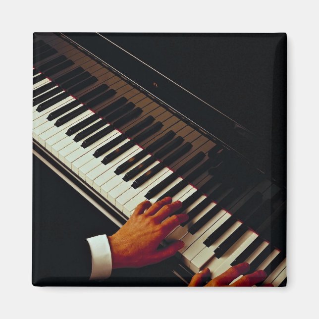 Imán Un hombre tocando piano (Frente)
