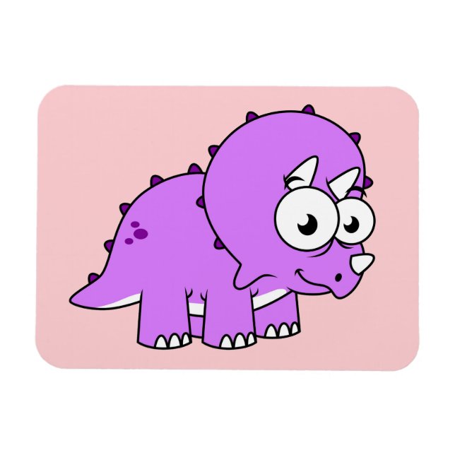 Imán Un Ilustracion Agradable De Un Triceratops. (Horizontal)